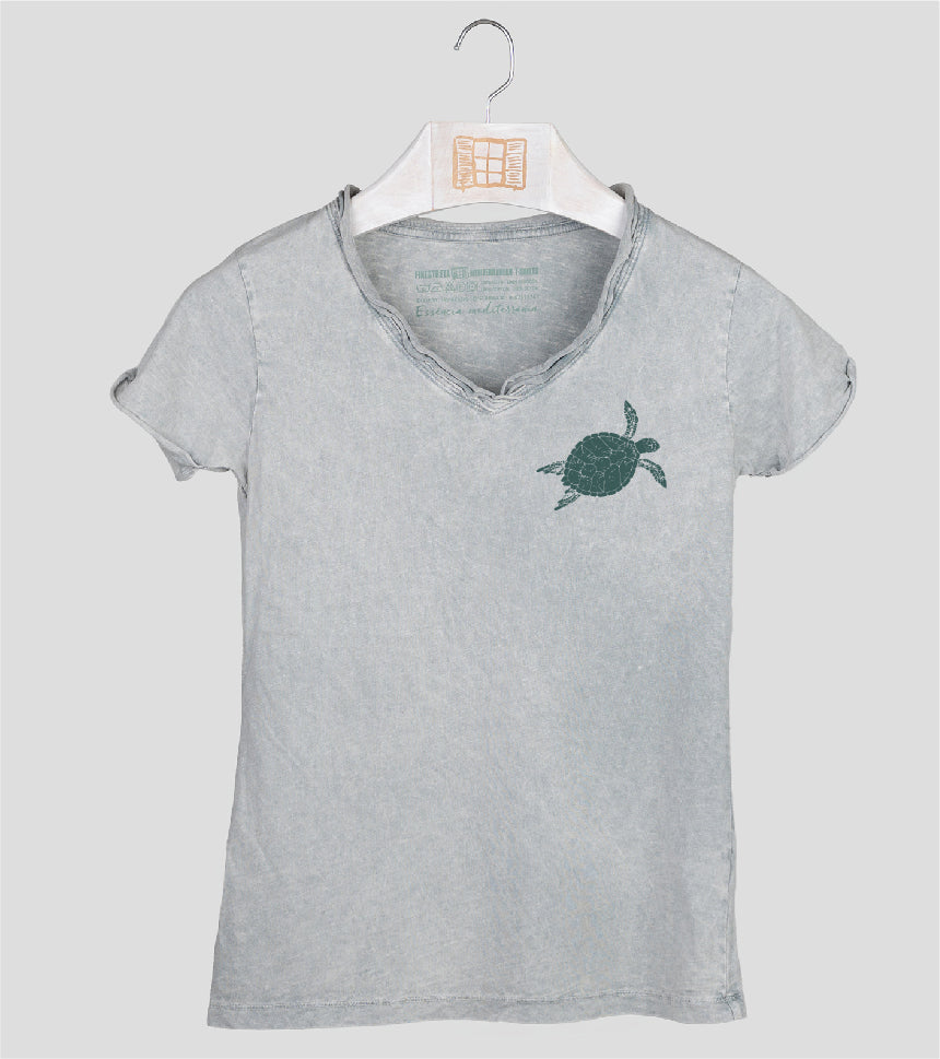 Camiseta cuello pico Mujer Closca - gris
