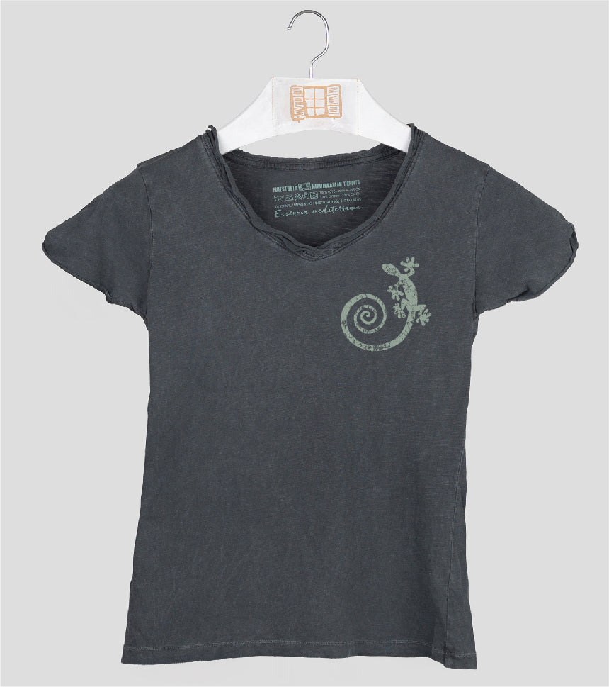 Camiseta cuello pico Mujer Cargolat - marengo