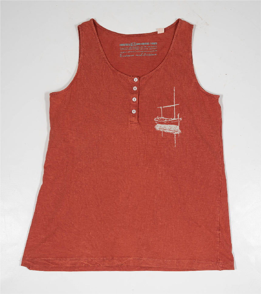 Camiseta de tirantes Mujer Besitos - arcilla