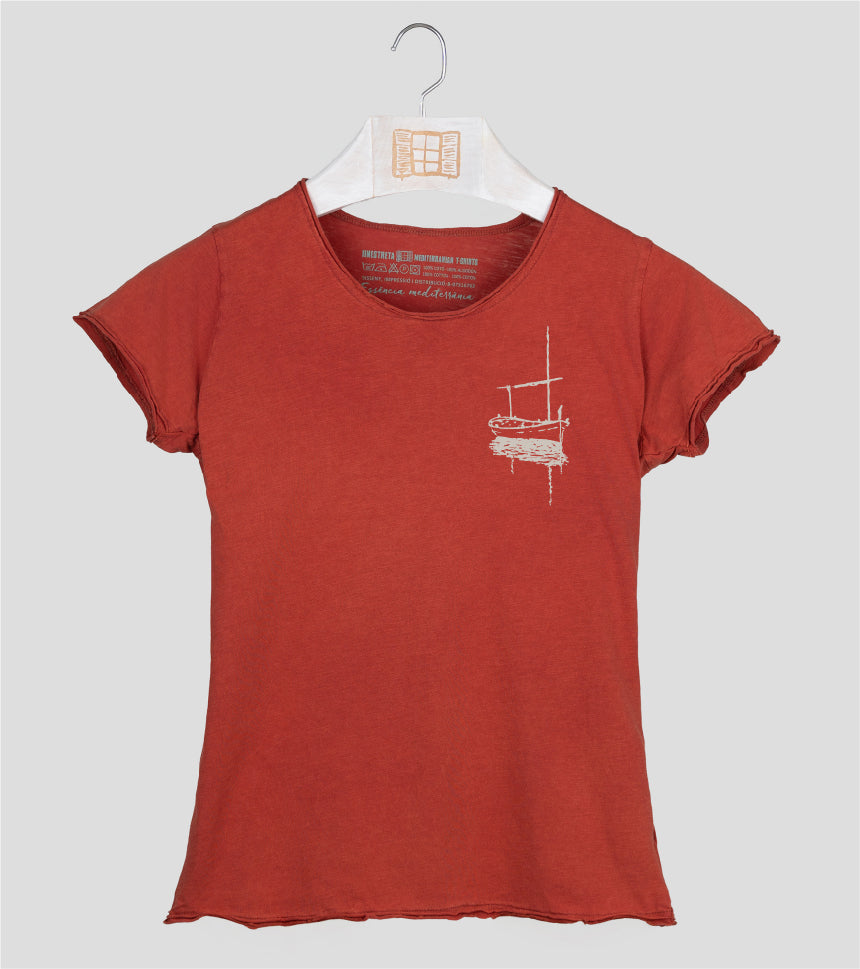 Camiseta manga corta Mujer Besitos - arcilla