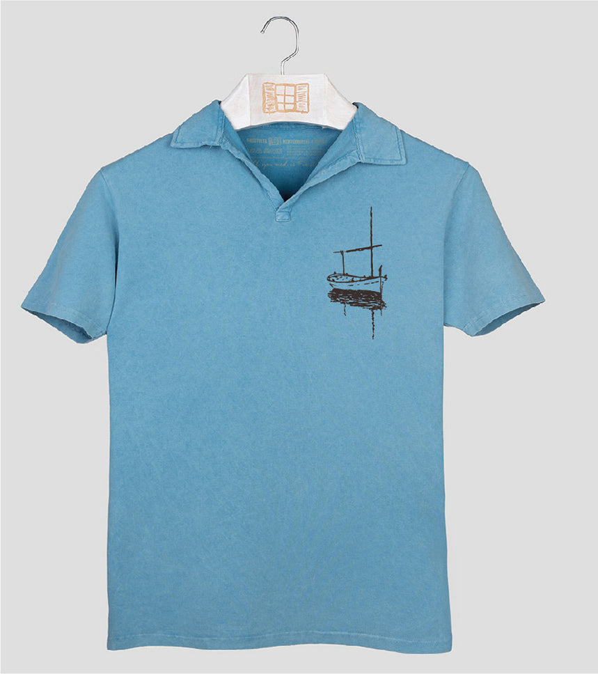 Polo manga corta Hombre Besitos - aqua