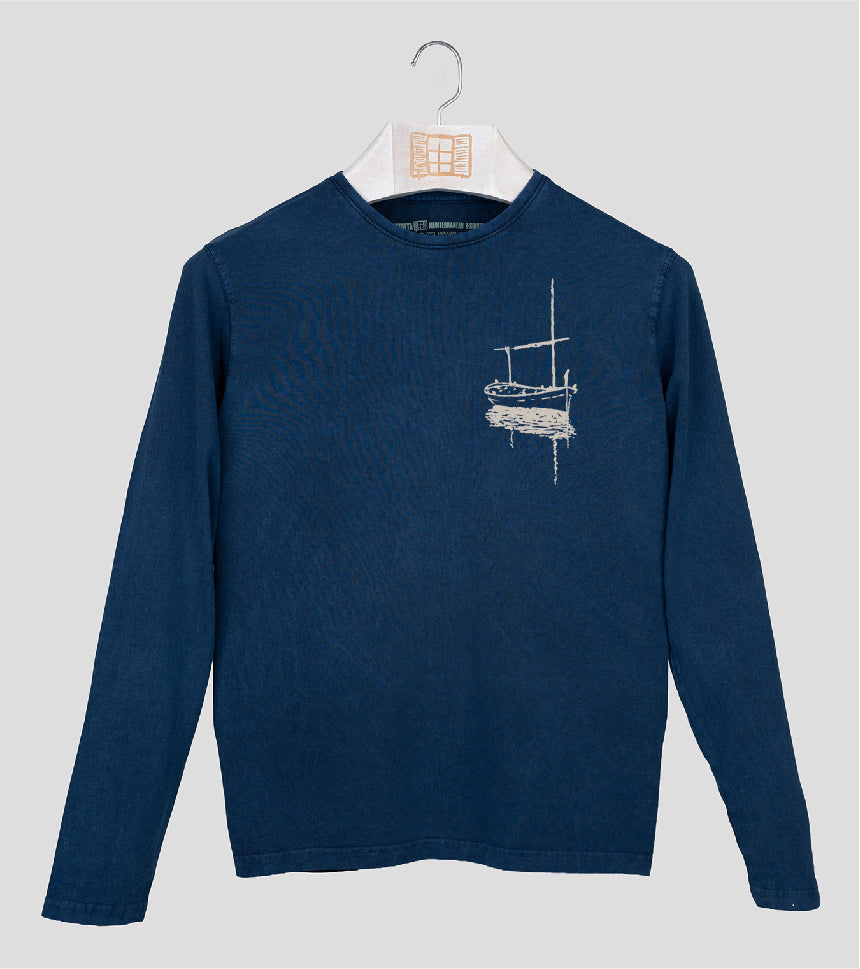 Camiseta manga larga Hombre Besitos - azul-marino