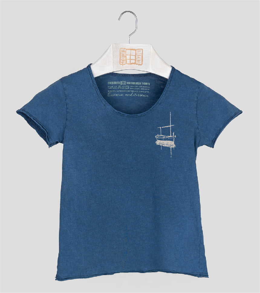 Camiseta manga corta Niña Besitos - azul-marino