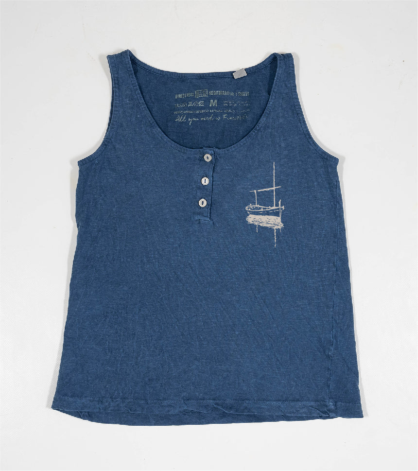 Camiseta de tirantes Niña Besitos - azul-marino