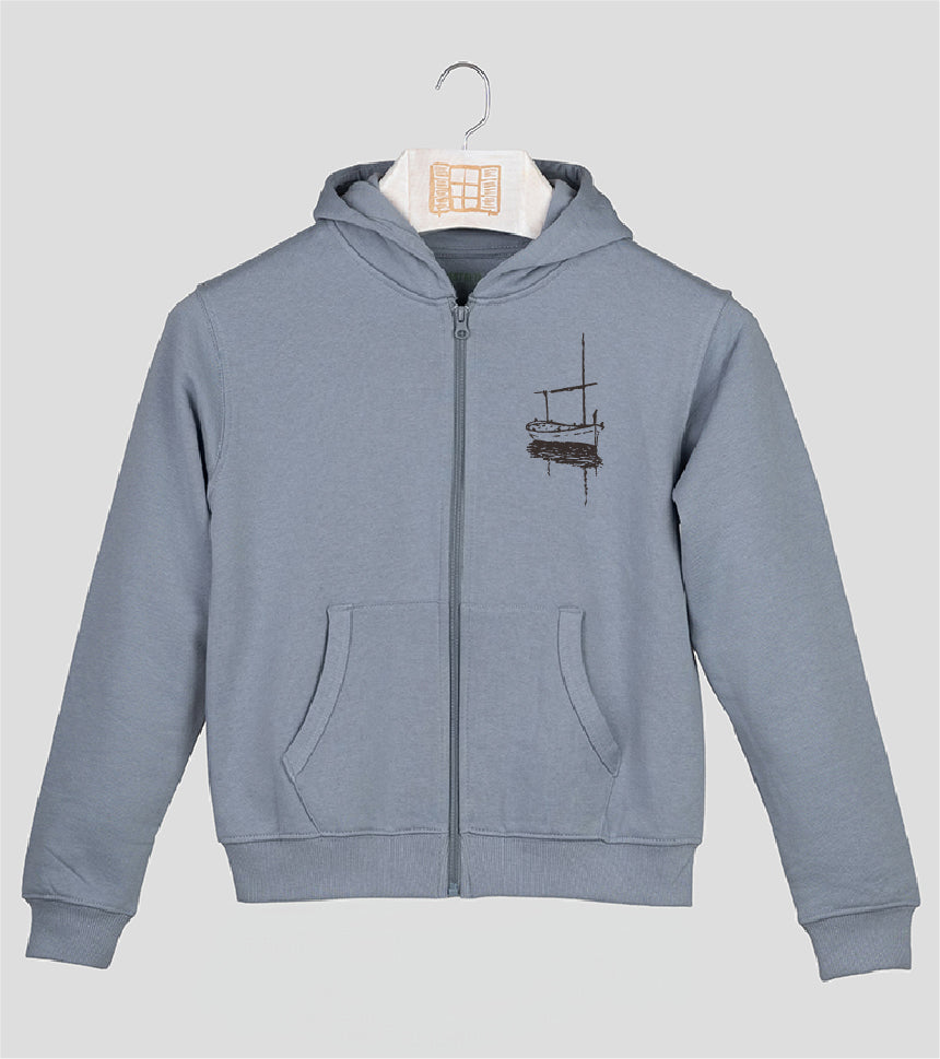 Sudadera cremallera Niño Besitos - cielo