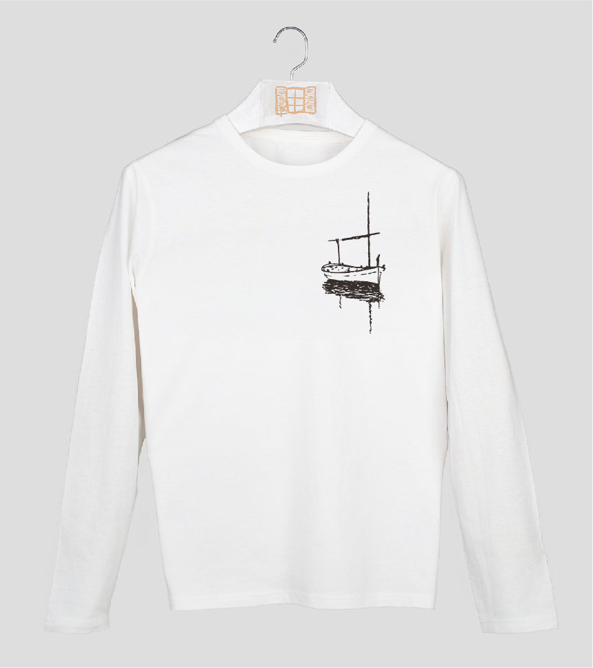 Camiseta manga larga Hombre Besitos - crudo
