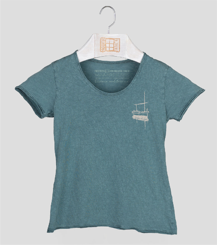 Camiseta manga corta Niña Besitos - esmeralda