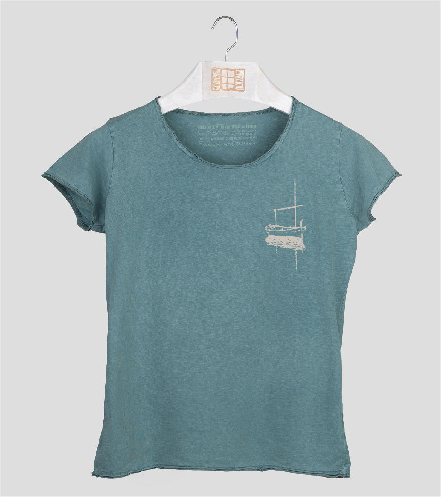 Camiseta manga corta Mujer Besitos - esmeralda