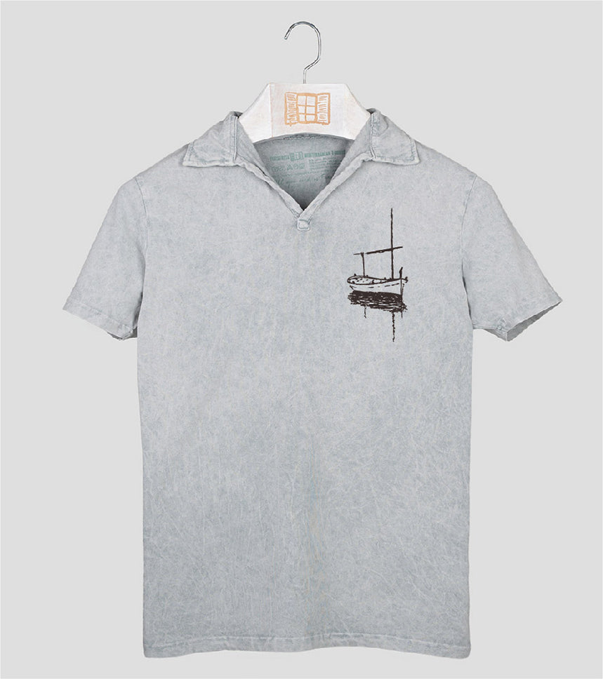 Polo manga corta Hombre Besitos - gris