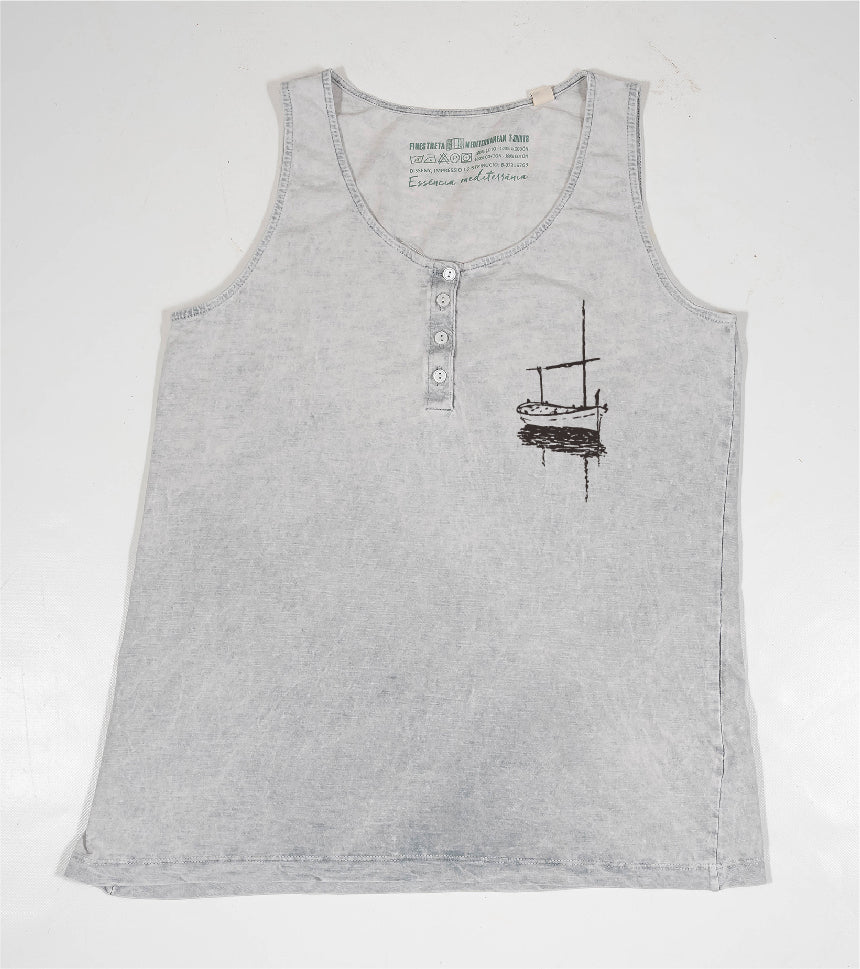 Camiseta de tirantes Mujer Besitos - gris