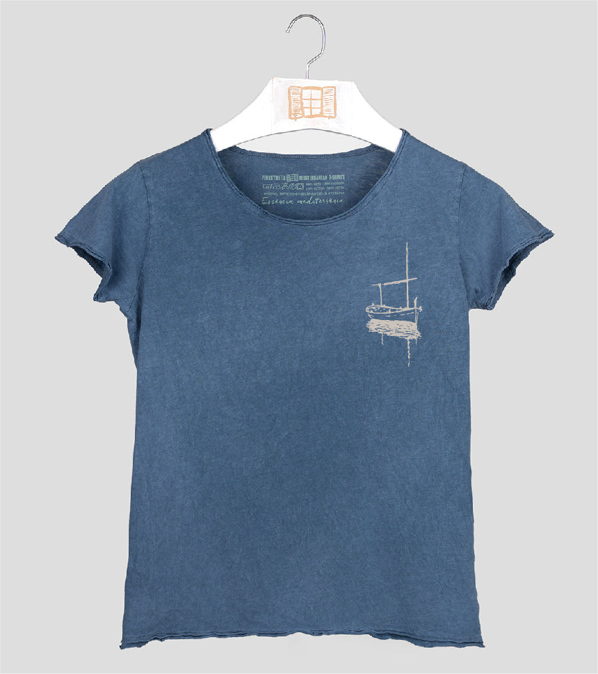 Camiseta manga corta Mujer Besitos - indigo