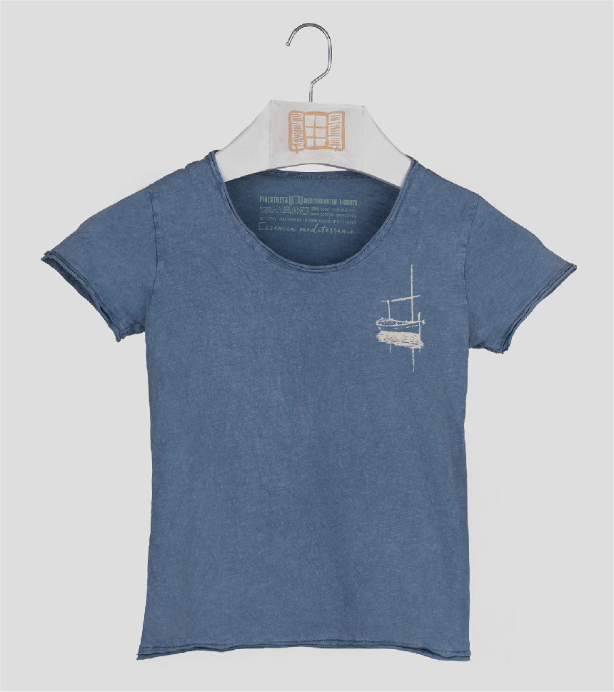 Camiseta manga corta Niña Besitos - indigo