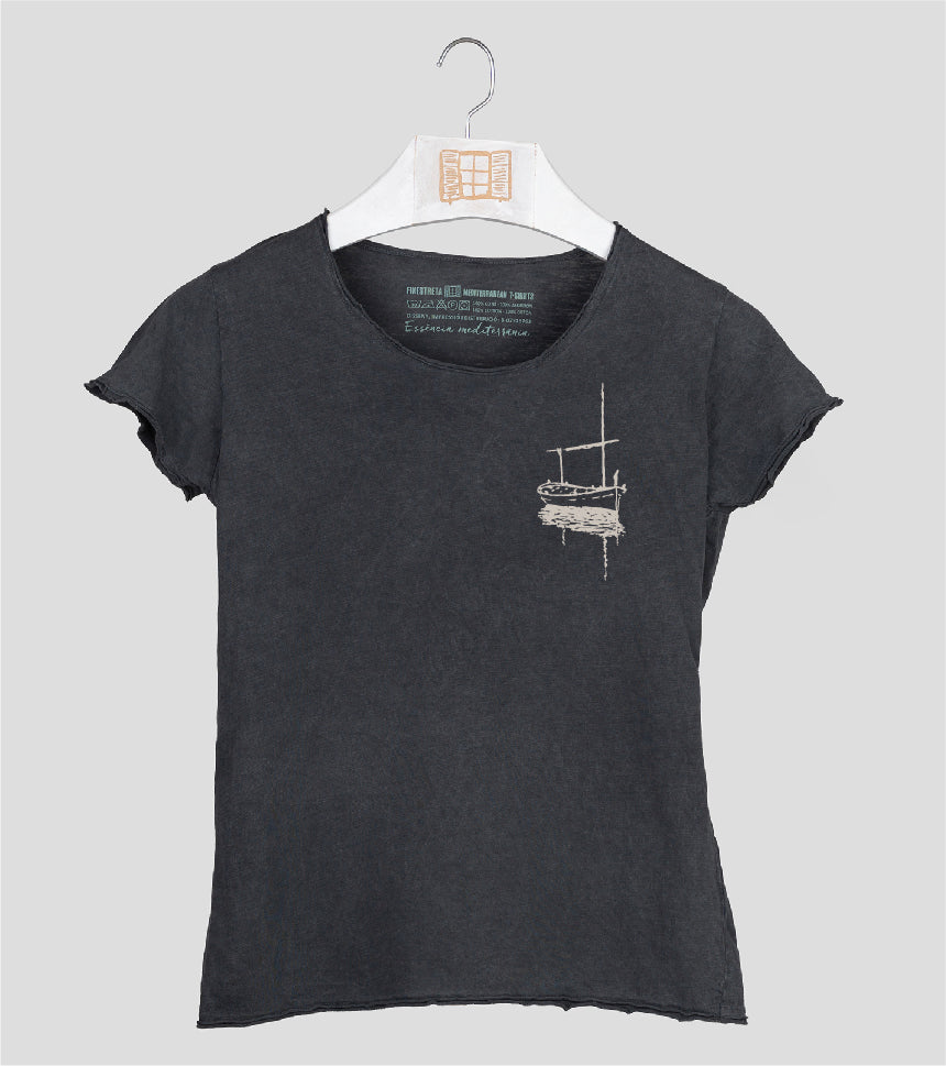 Camiseta manga corta Mujer Besitos - marengo