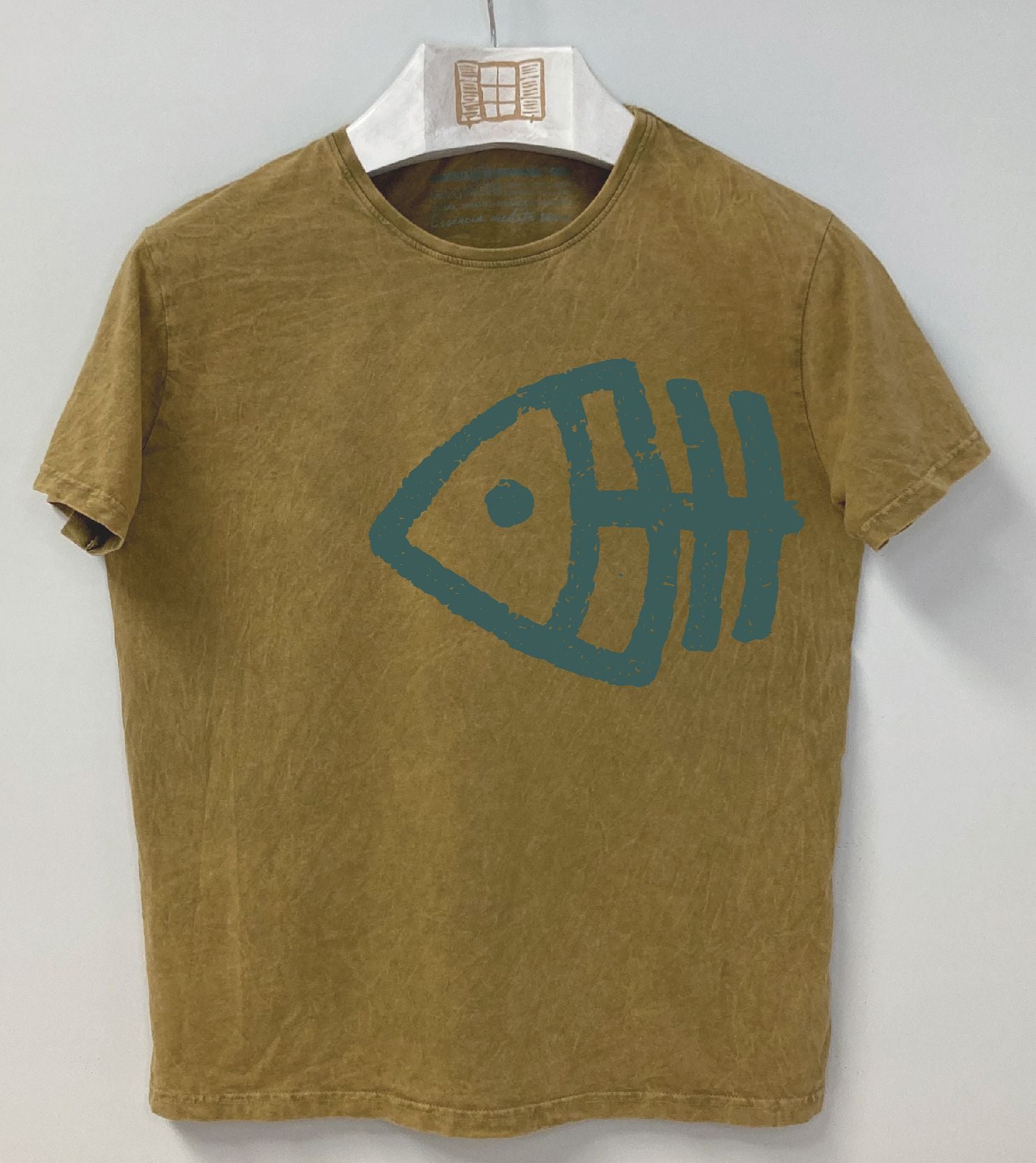 Camiseta manga corta Fisher - mostaza