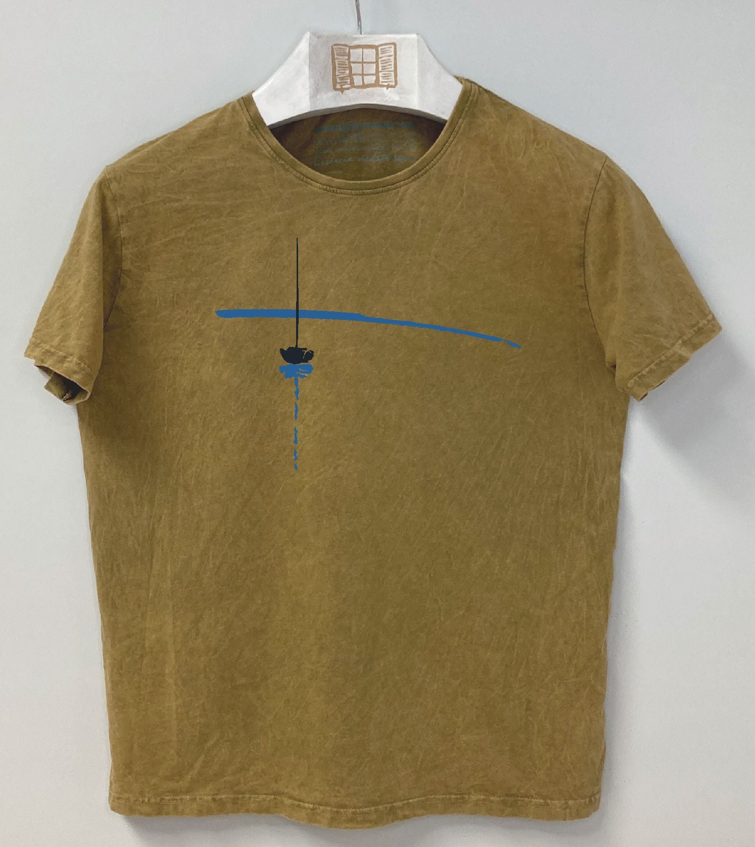 Camiseta manga corta Reposat - mostaza