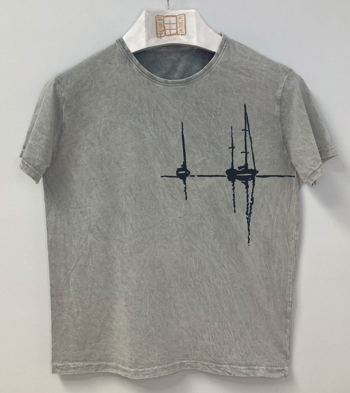 Camiseta manga corta Sunset - gris
