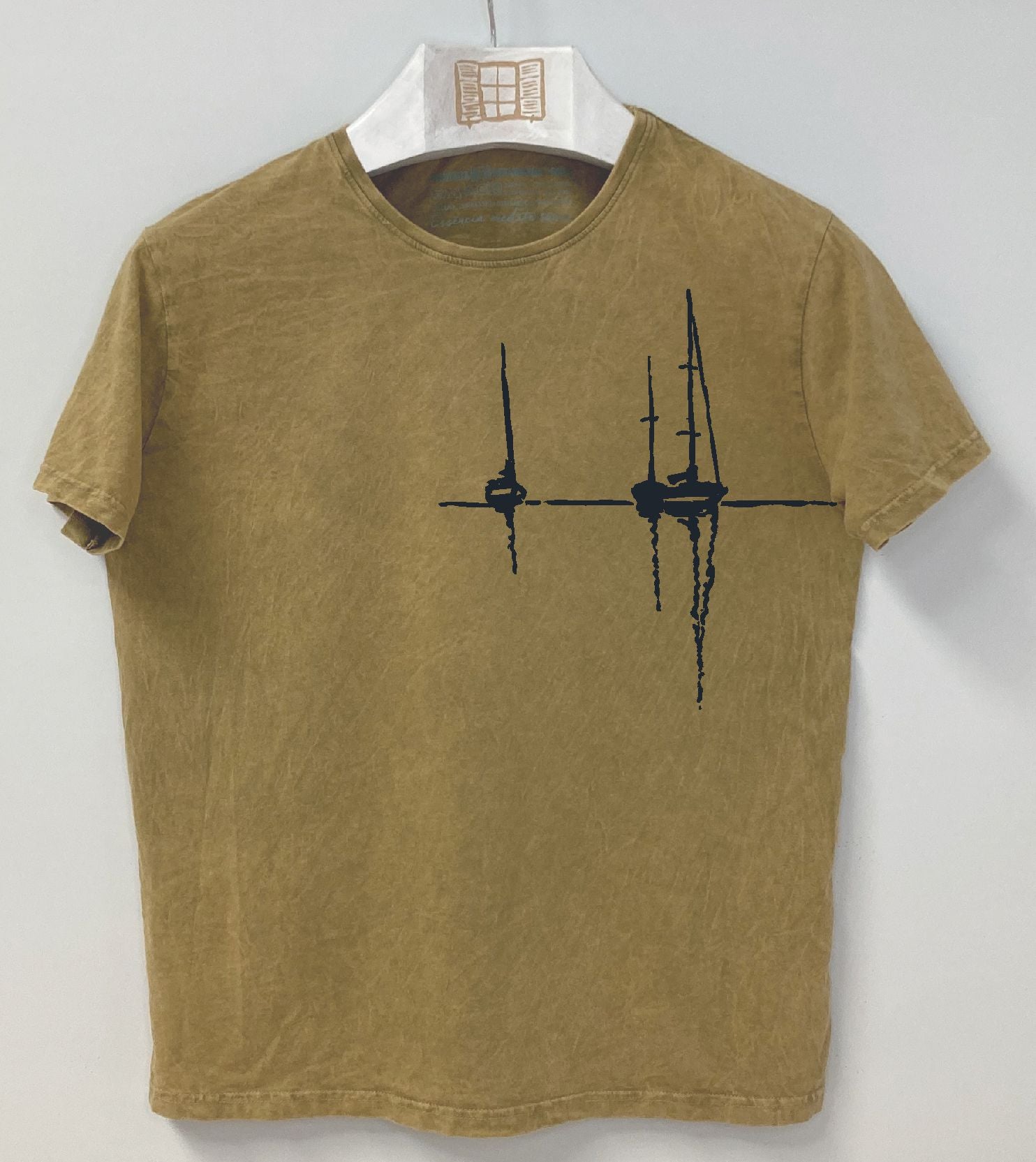 Camiseta manga corta Sunset - mostaza