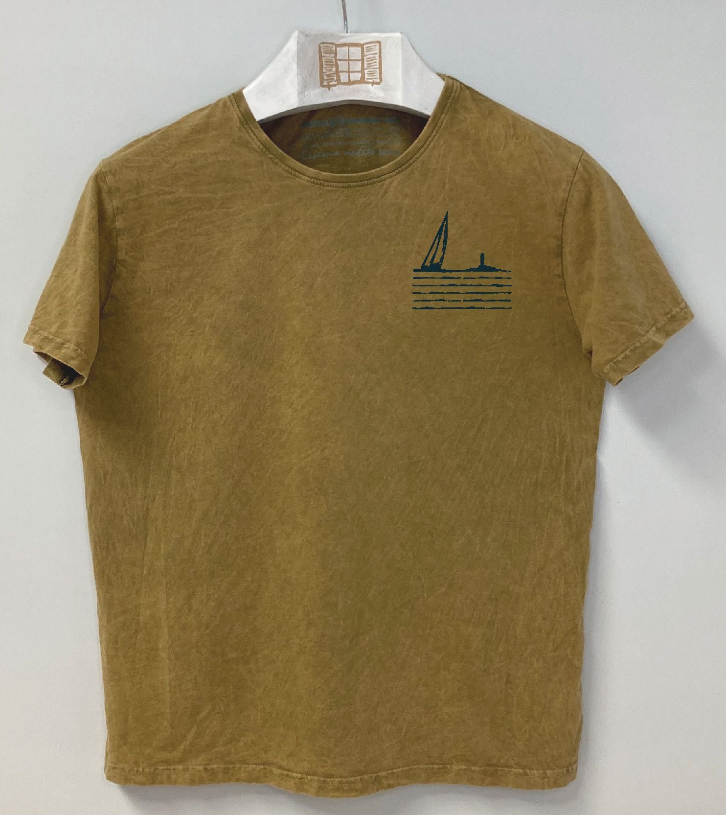 Camiseta manga corta Sea - mostaza