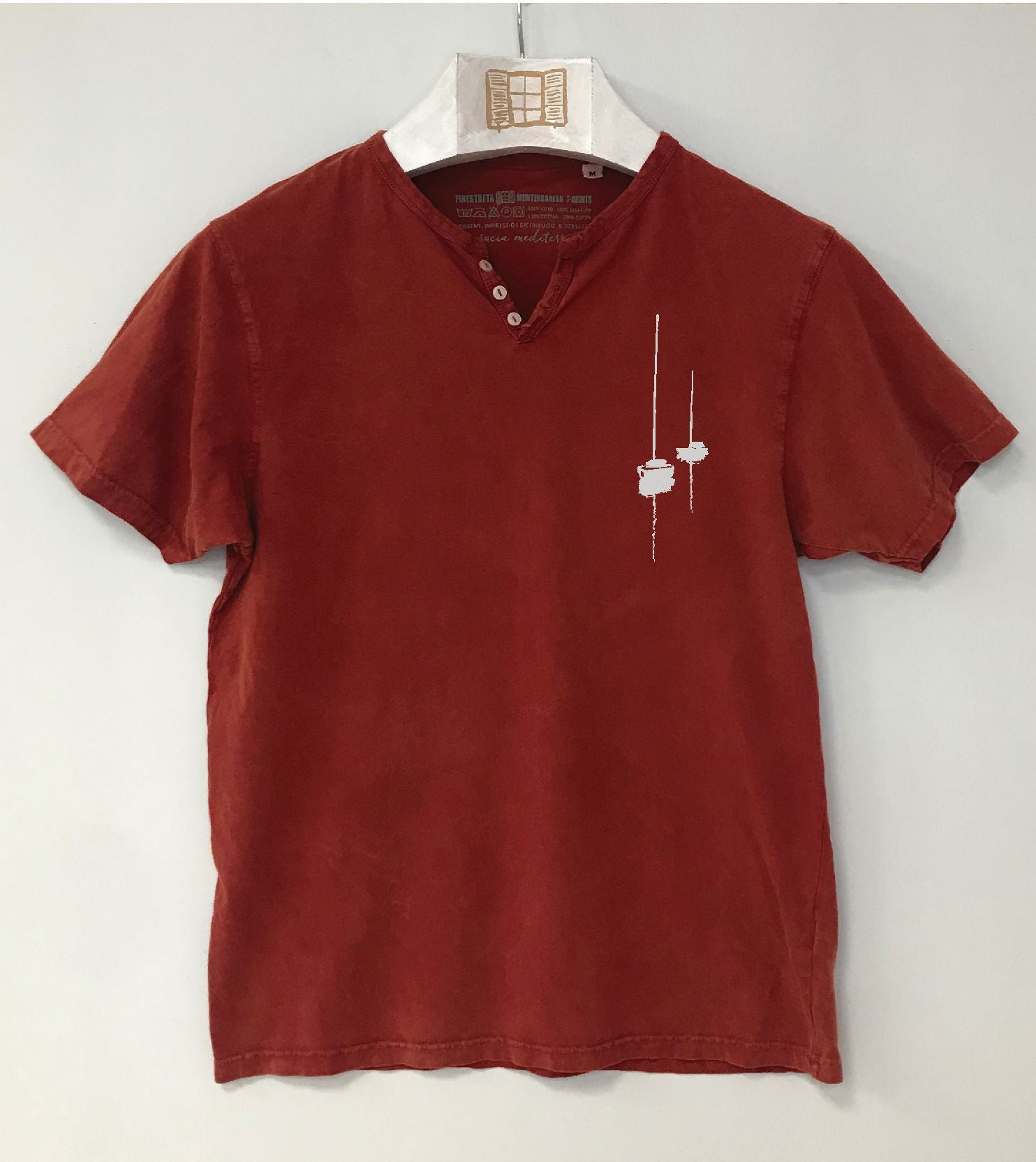 Camiseta cuello botones Dragon - arcilla