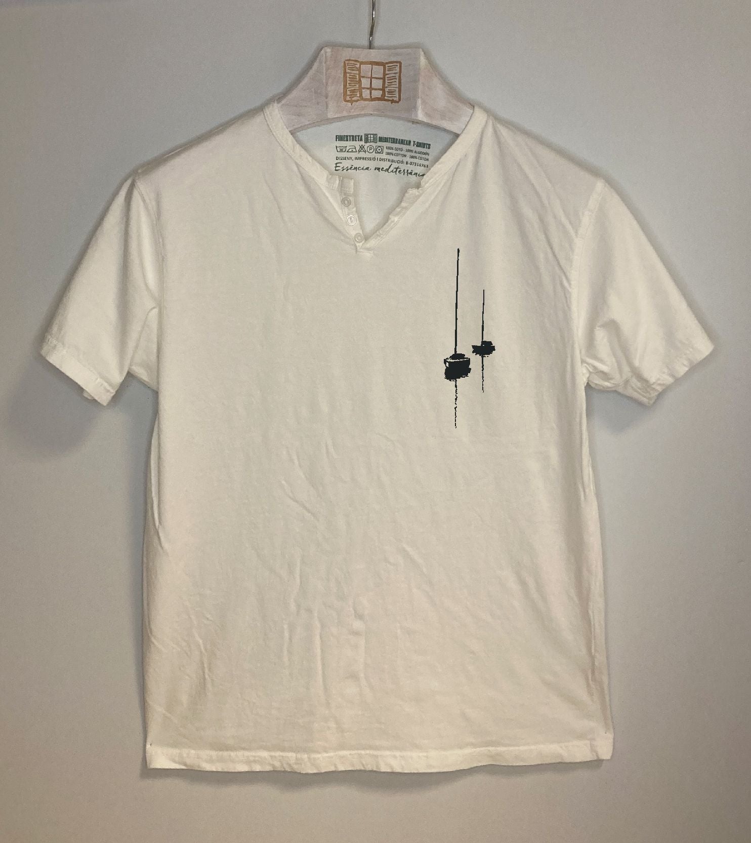 Camiseta cuello botones Dragon - crudo