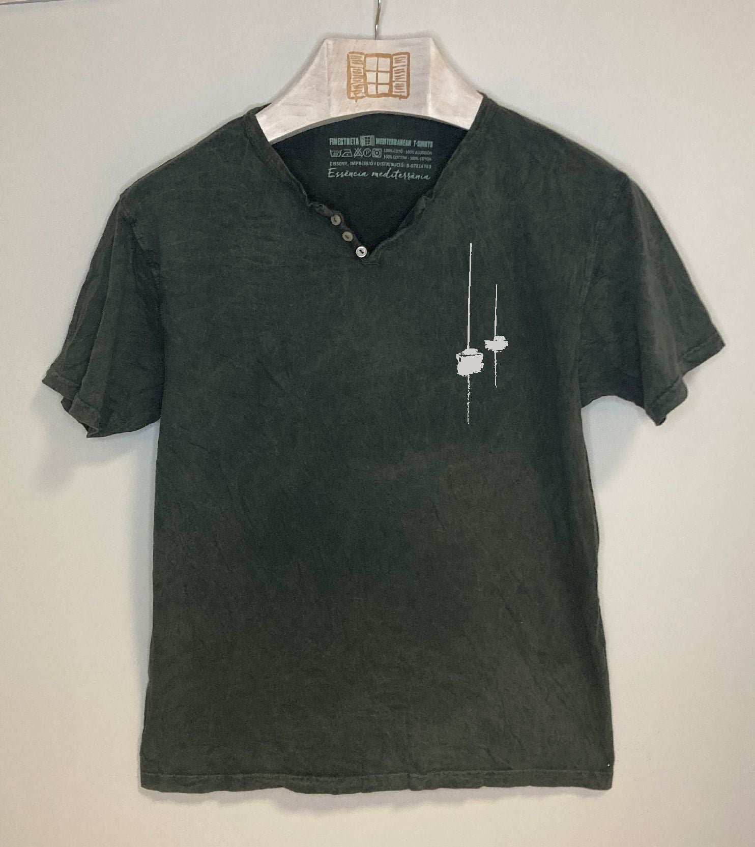 Camiseta cuello botones Dragon - marengo