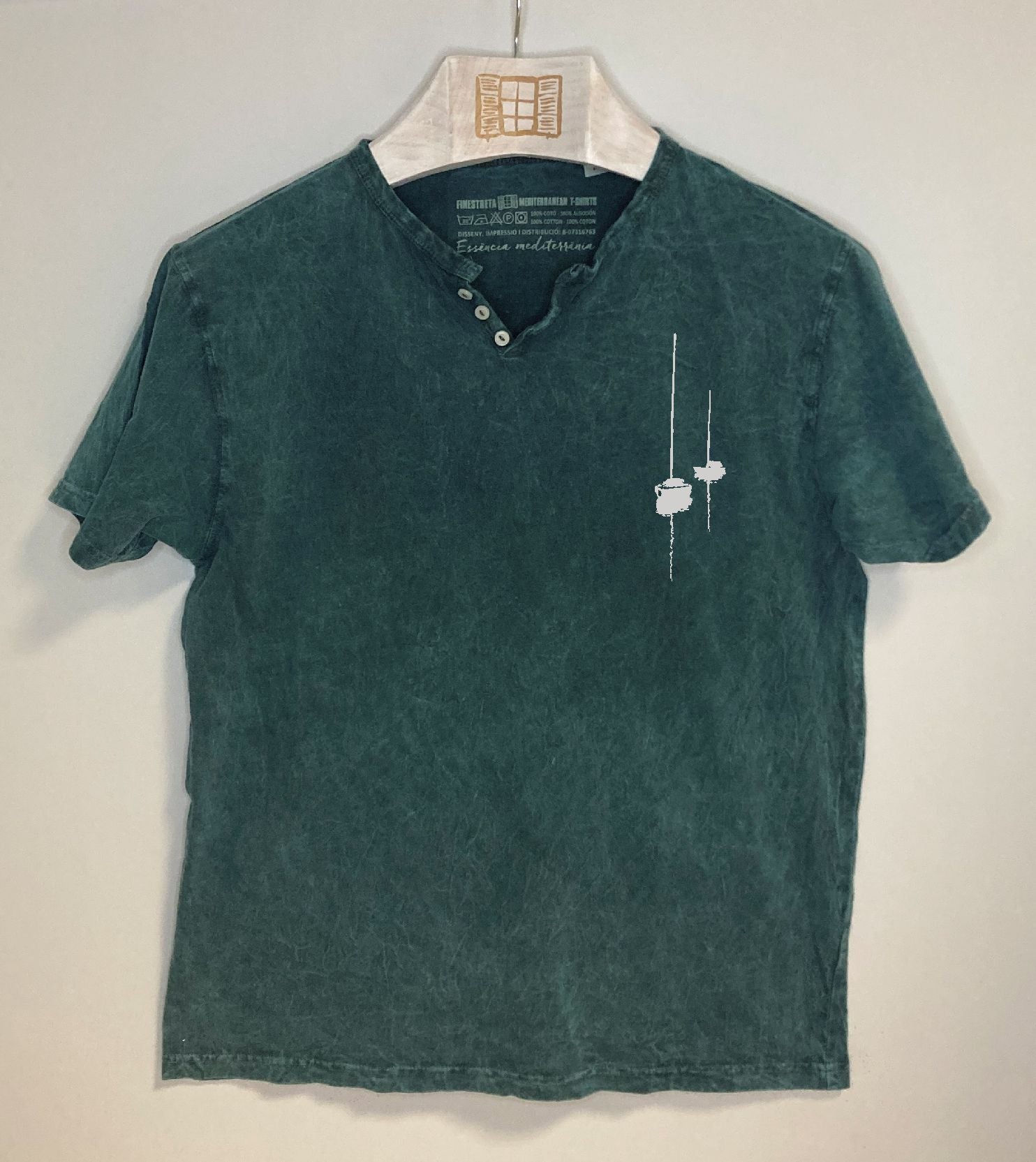 Camiseta cuello botones Dragon - plomo