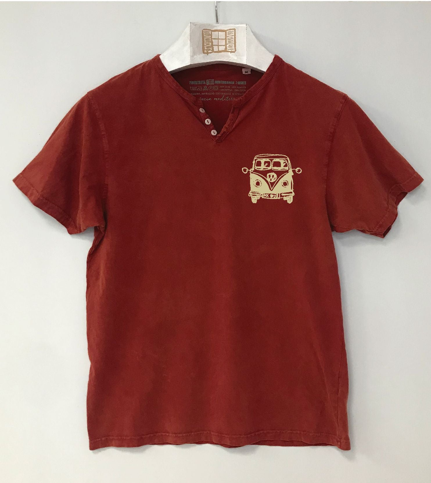 Camiseta cuello botones Petitafurgo - arcilla