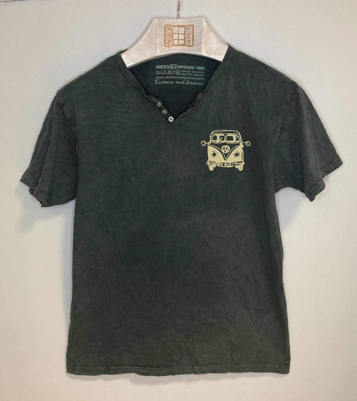 Camiseta cuello botones Petitafurgo - marengo