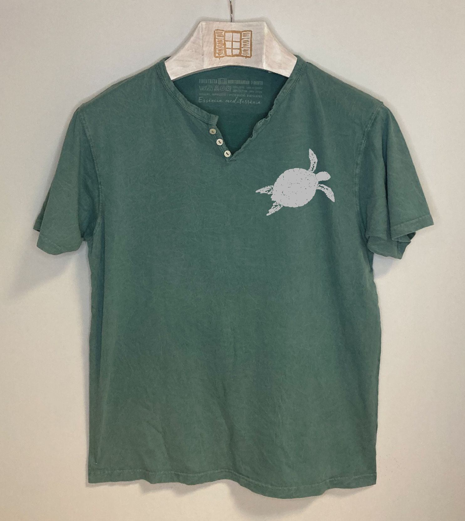 Camiseta cuello botones Closca - esmeralda