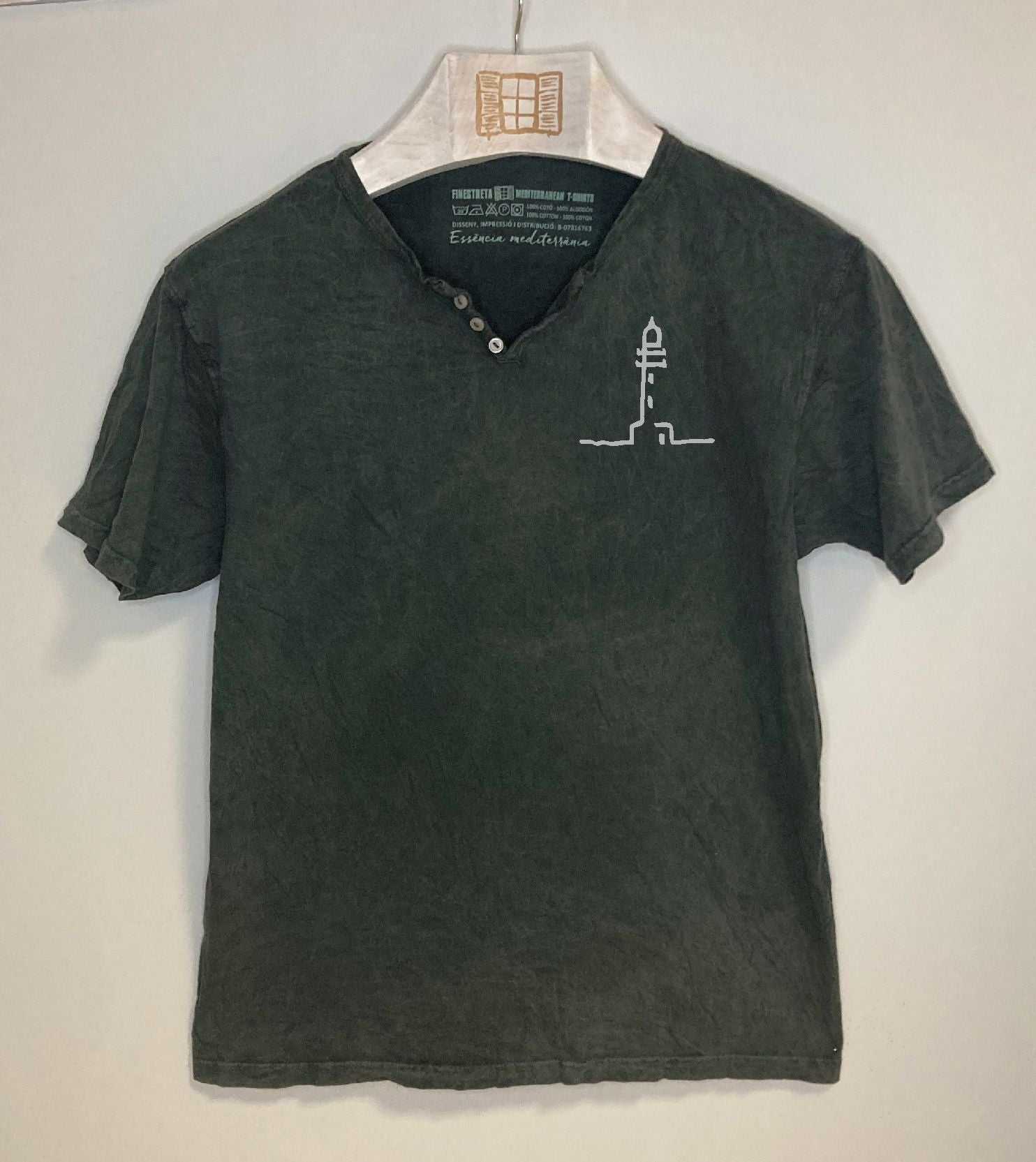 Camiseta cuello botones Finestretes - marengo