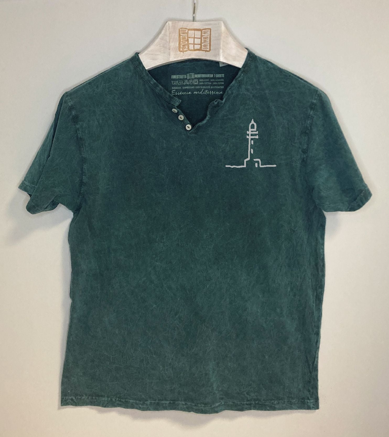 Camiseta cuello botones Finestretes - plomo