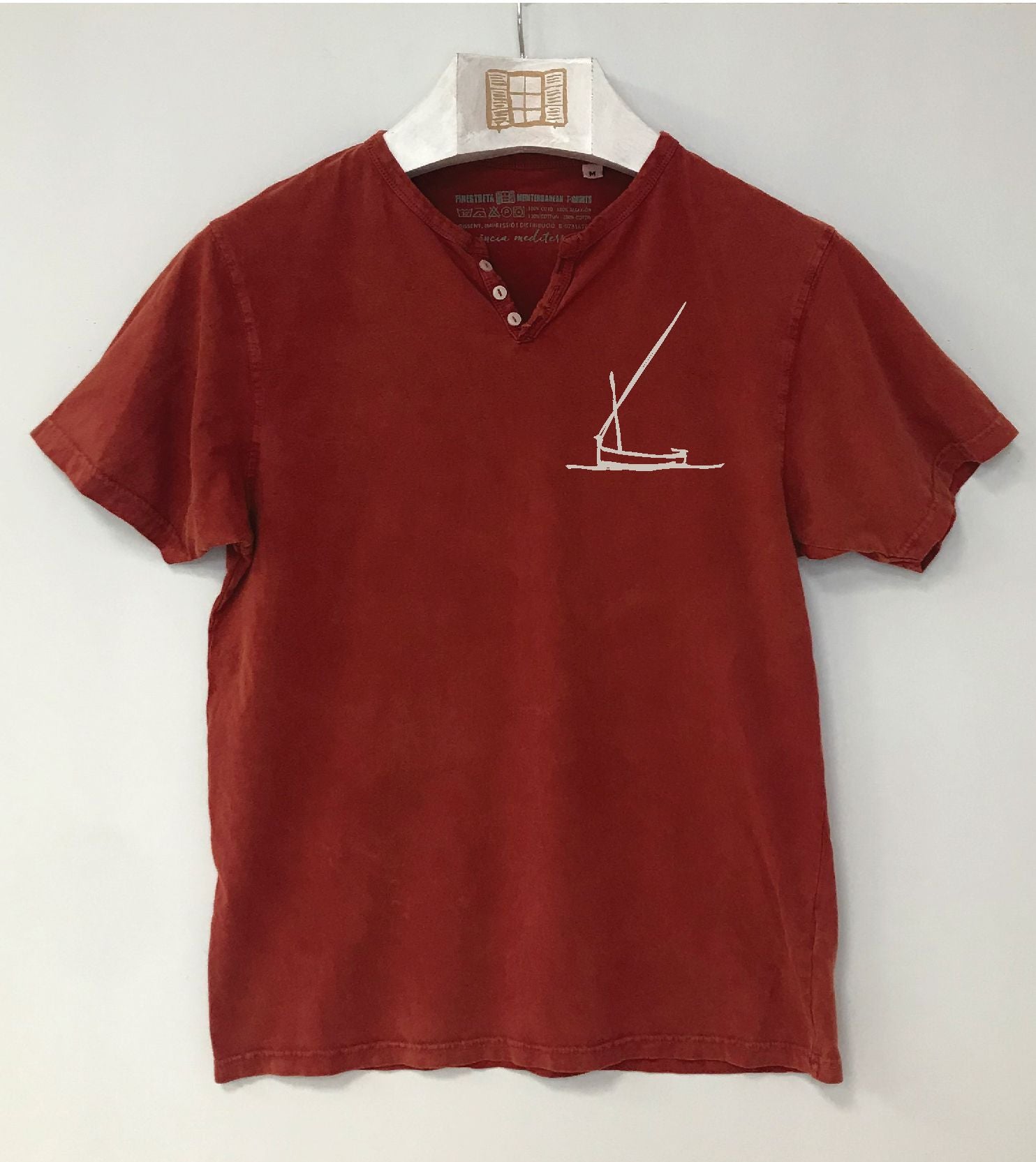 Camiseta cuello botones Redossa - arcilla