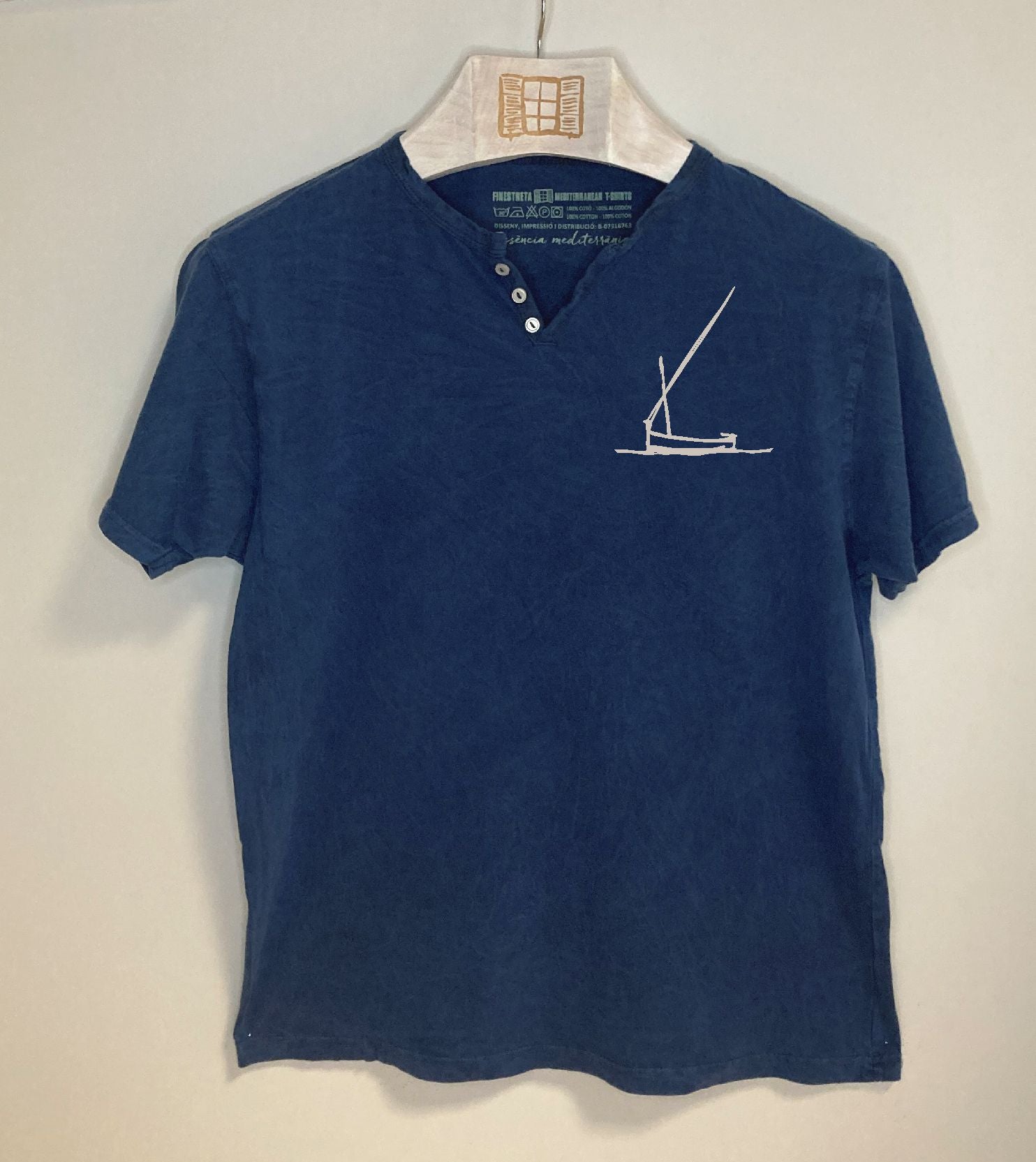 Camiseta cuello botones Redossa - azul-marino