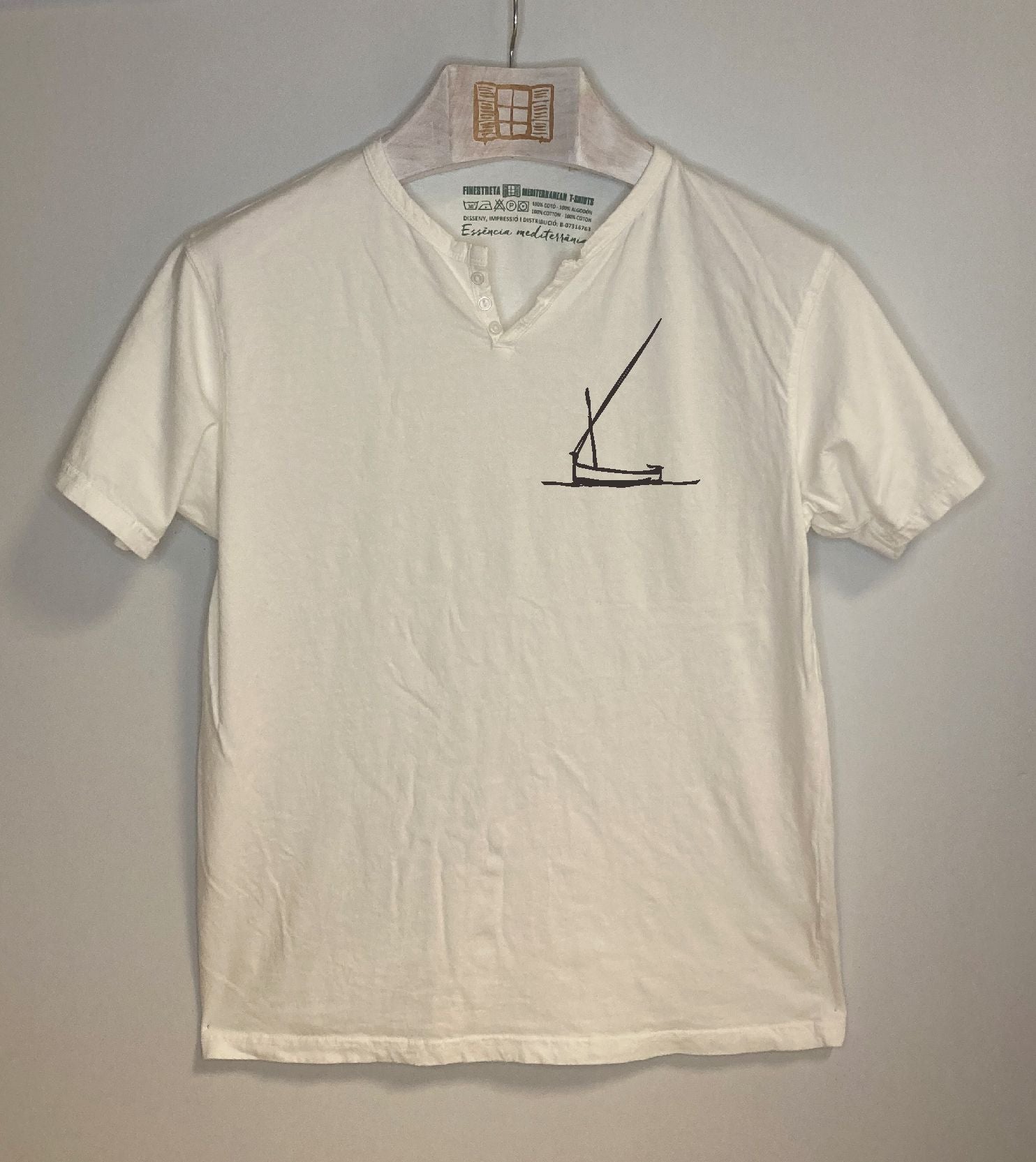 Camiseta cuello botones Redossa - crudo