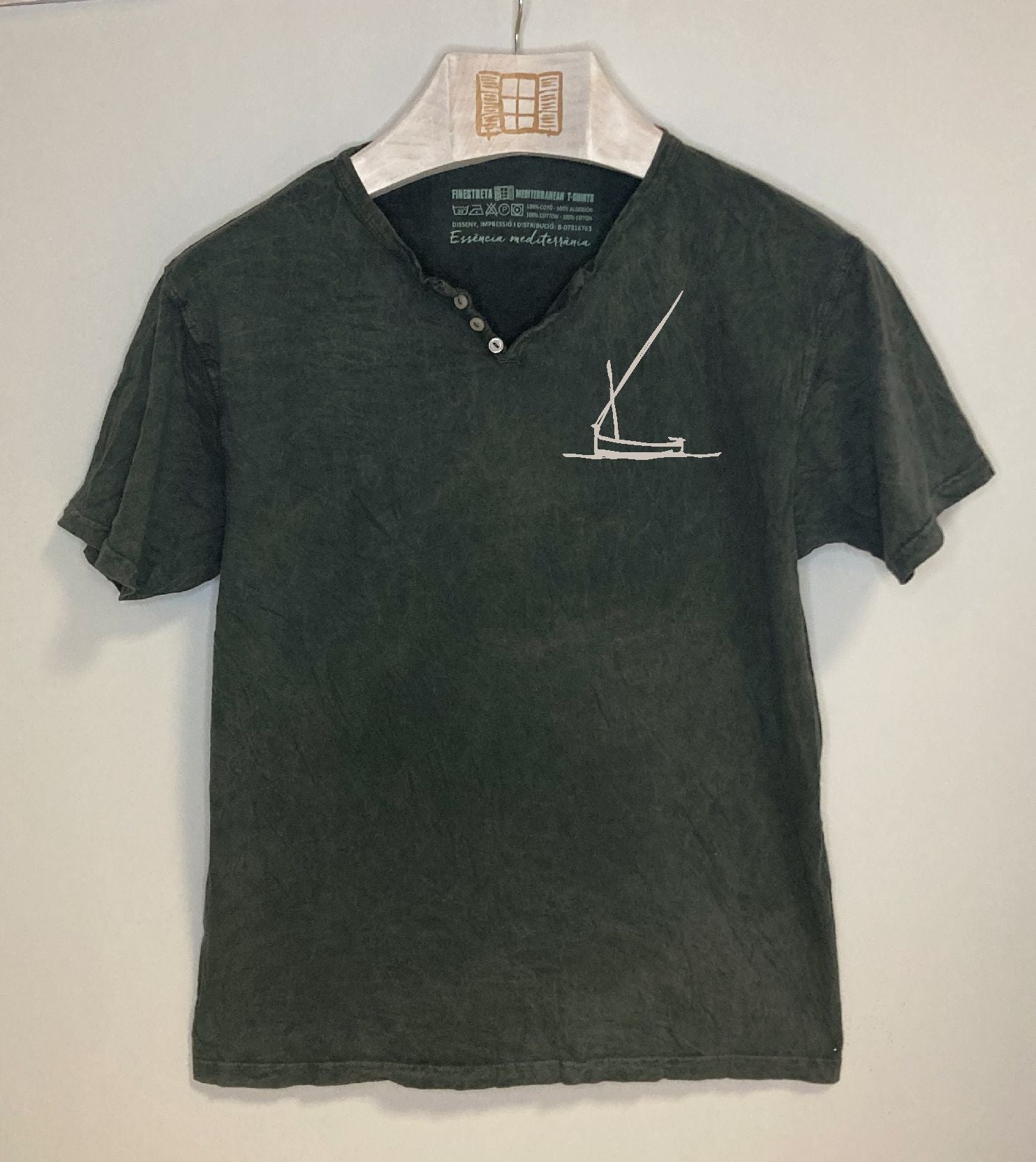 Camiseta cuello botones Redossa - marengo