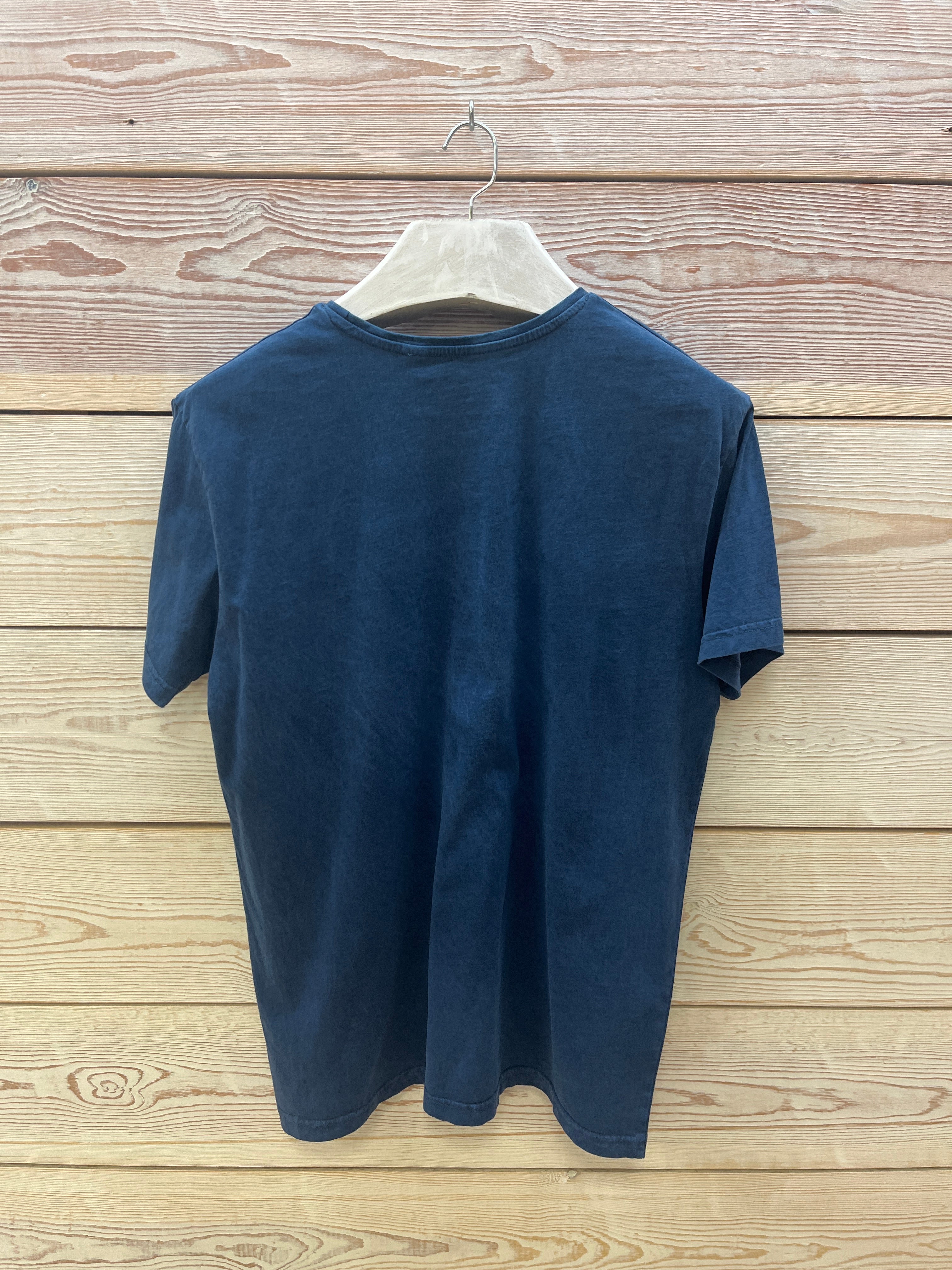 Camiseta manga corta Hombre Outlet talla L color Azul marino