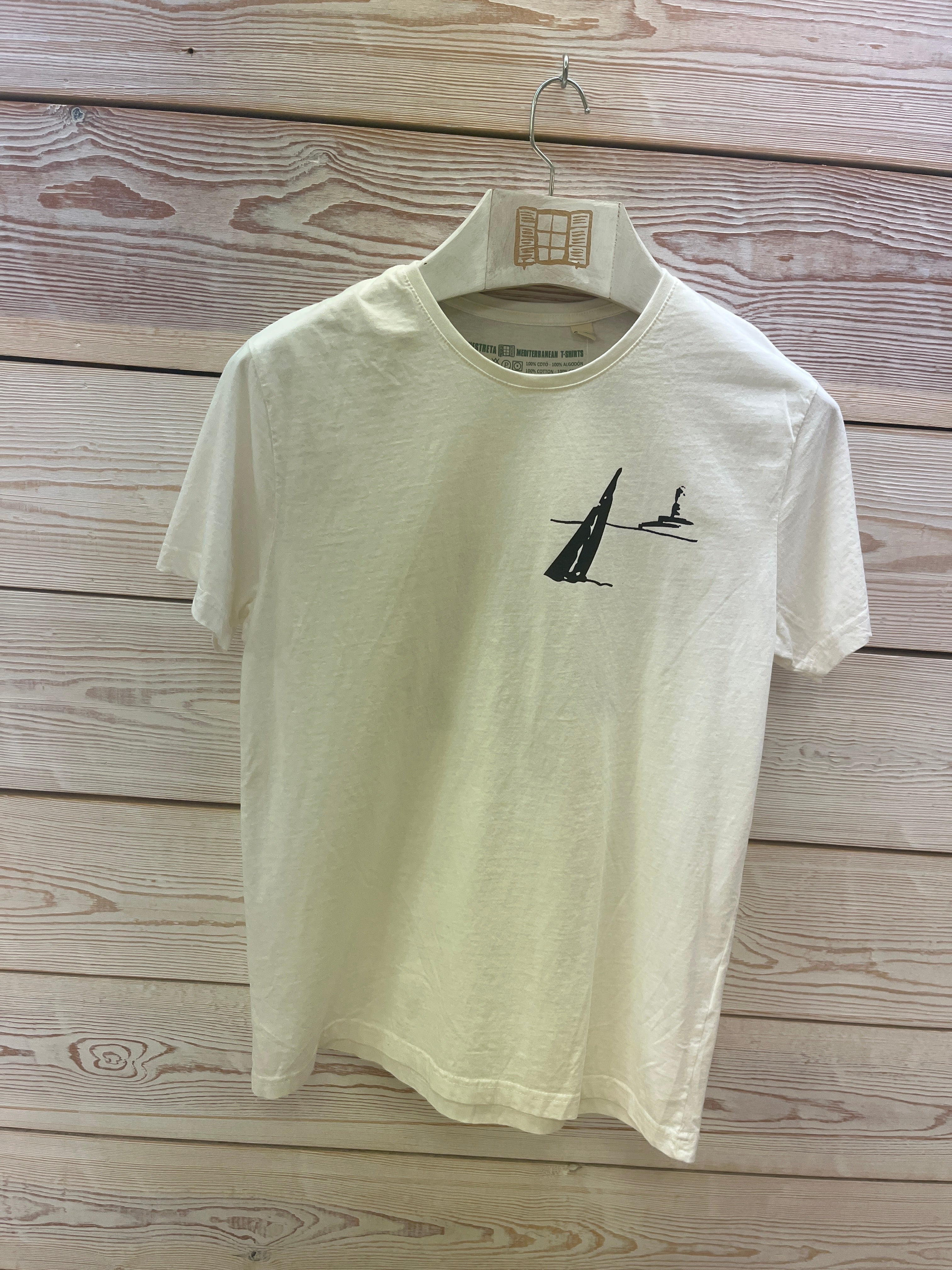Camiseta manga corta Hombre Outlet talla M color Crudo