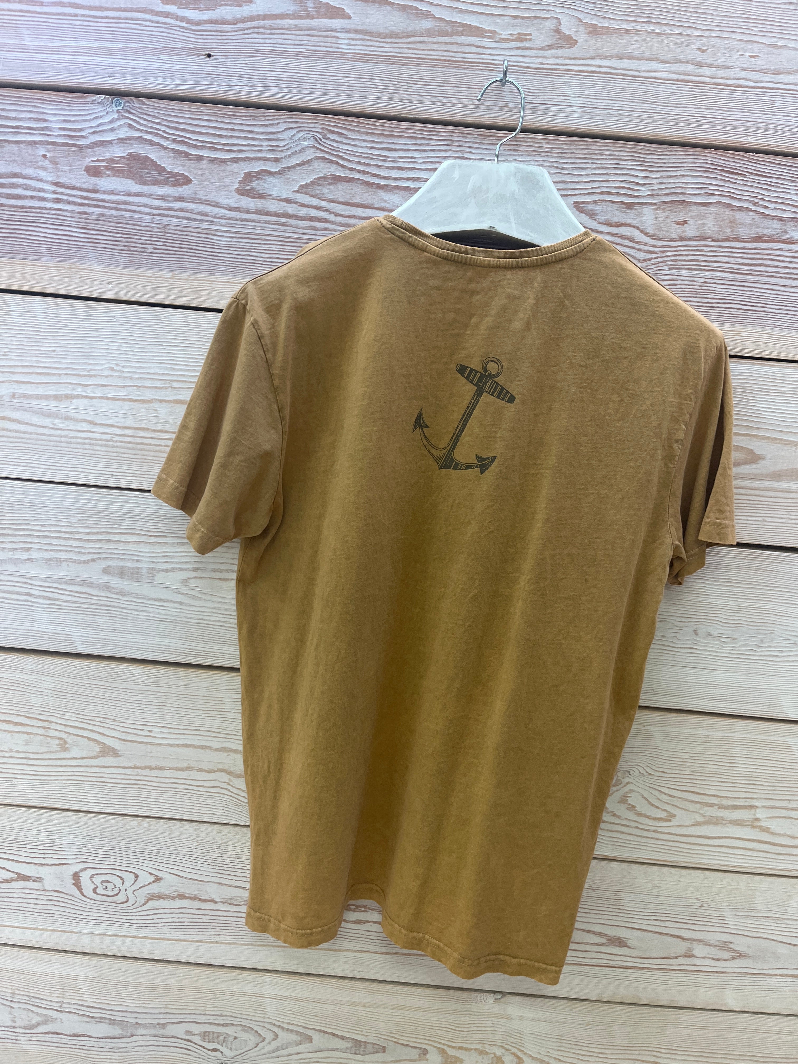 Camiseta manga corta Hombre Outlet talla L color Mostaza