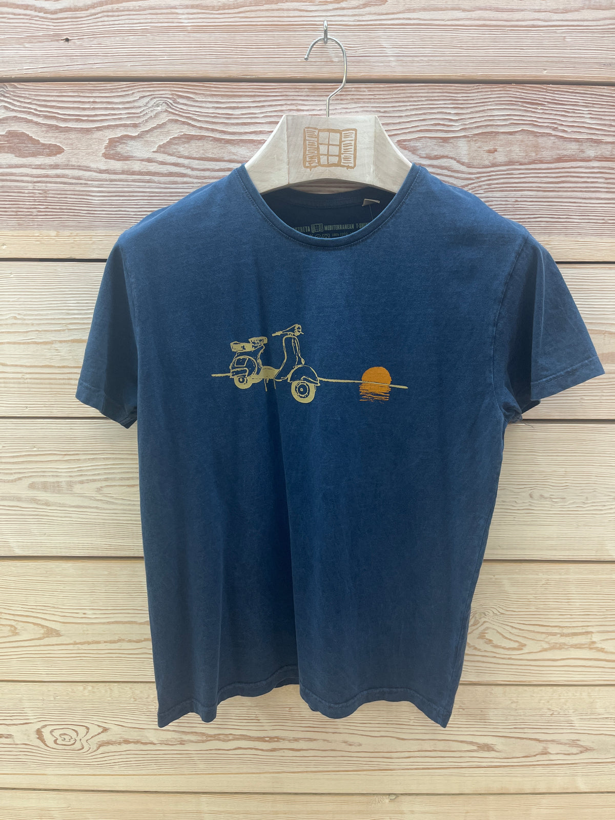 Camiseta manga corta Hombre Outlet talla M color Azul marino