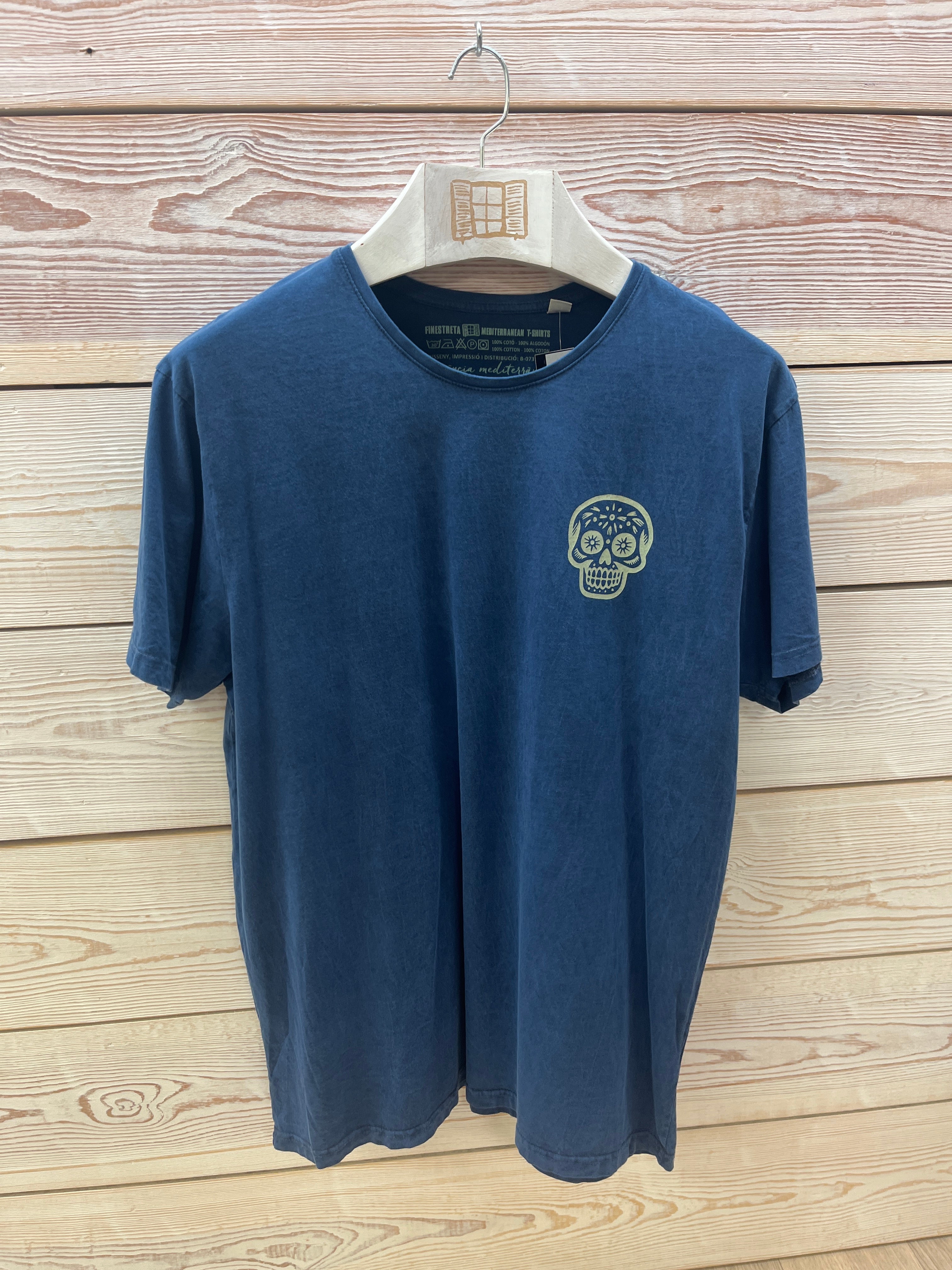 Camiseta manga corta Hombre Outlet talla XL color Azul marino
