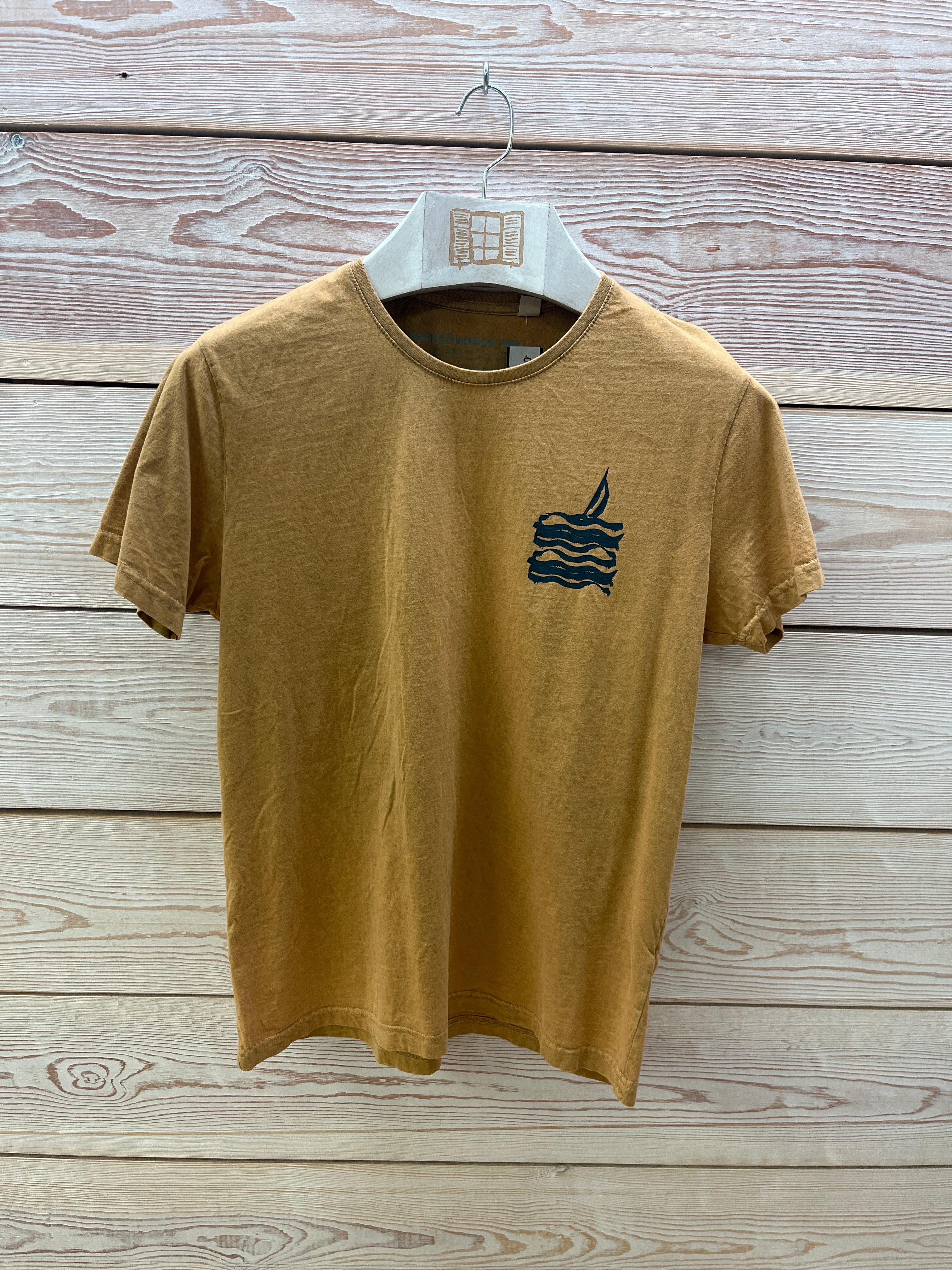 Camiseta manga corta Hombre Outlet talla M color Mostaza