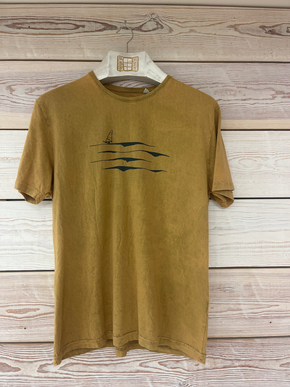 Camiseta manga corta Hombre Outlet talla L color Mostaza