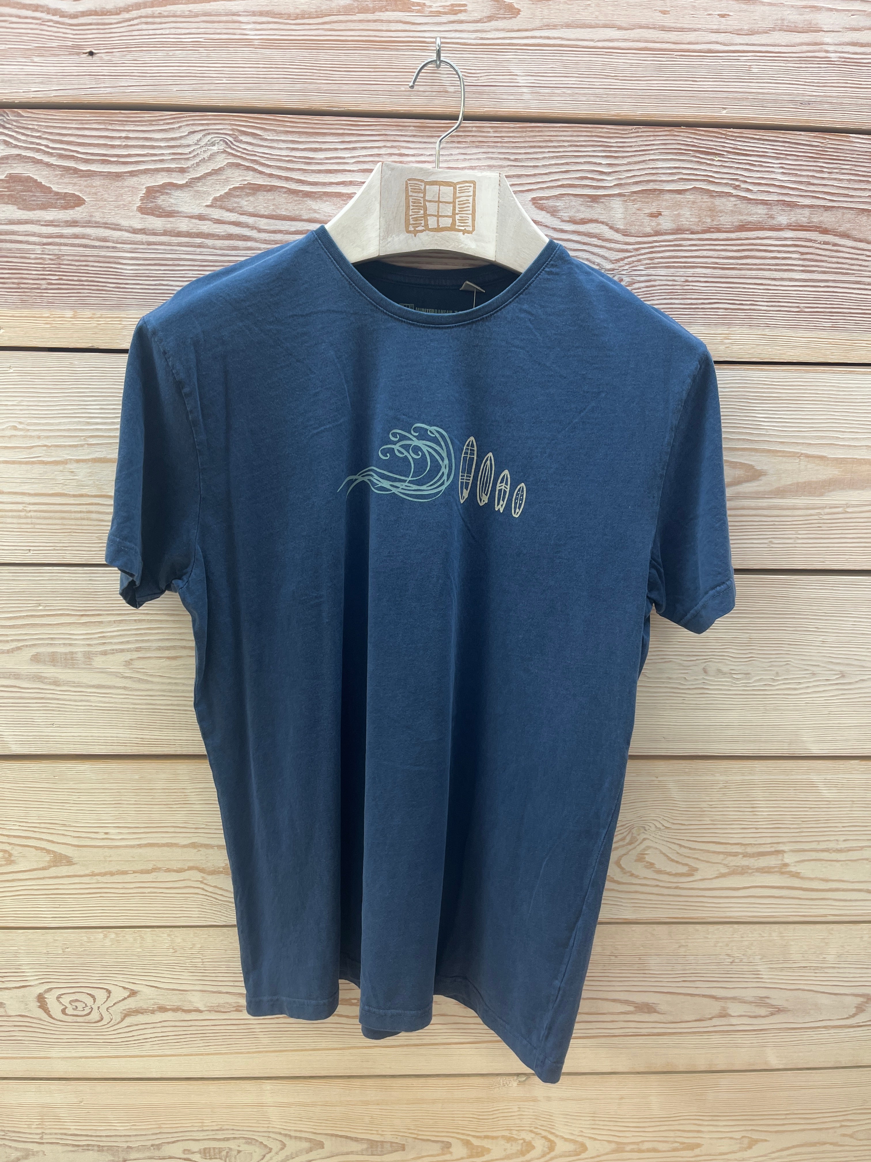 Camiseta manga corta Hombre Outlet talla L color Azul marino