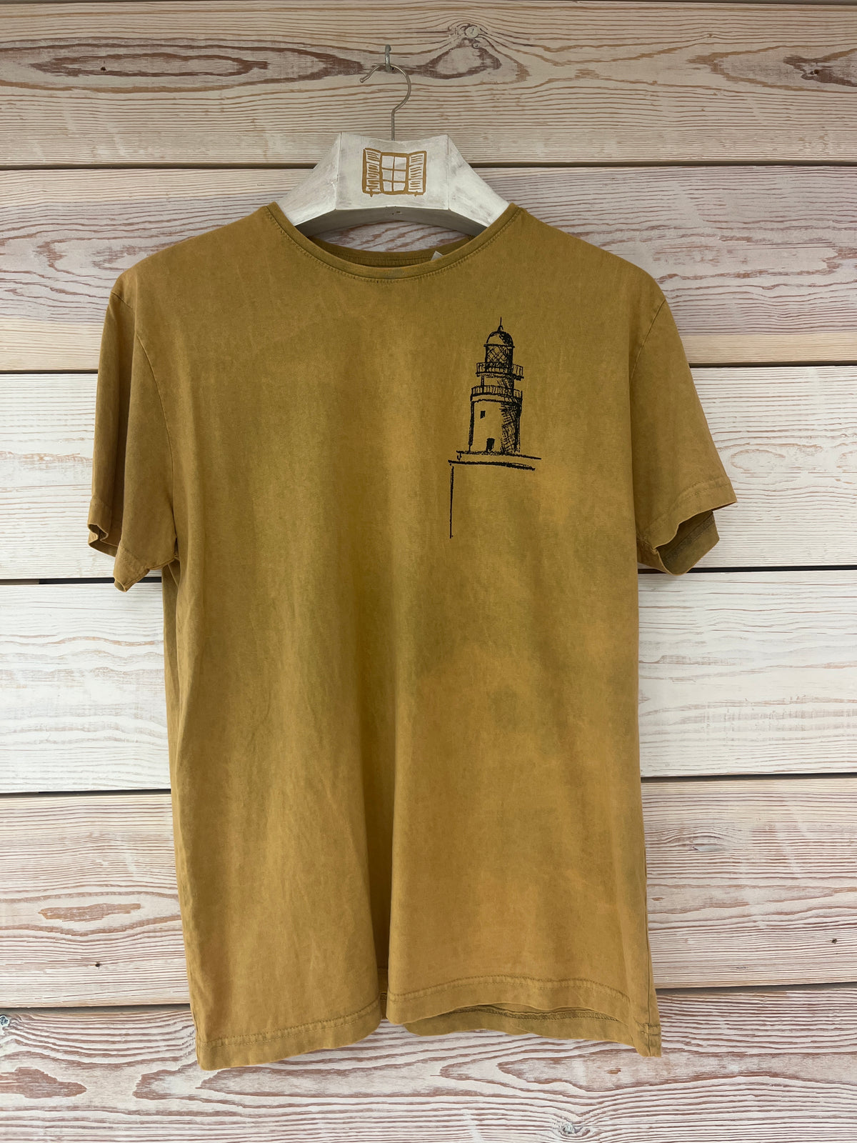 Camiseta manga corta Hombre Outlet talla L color Mostaza