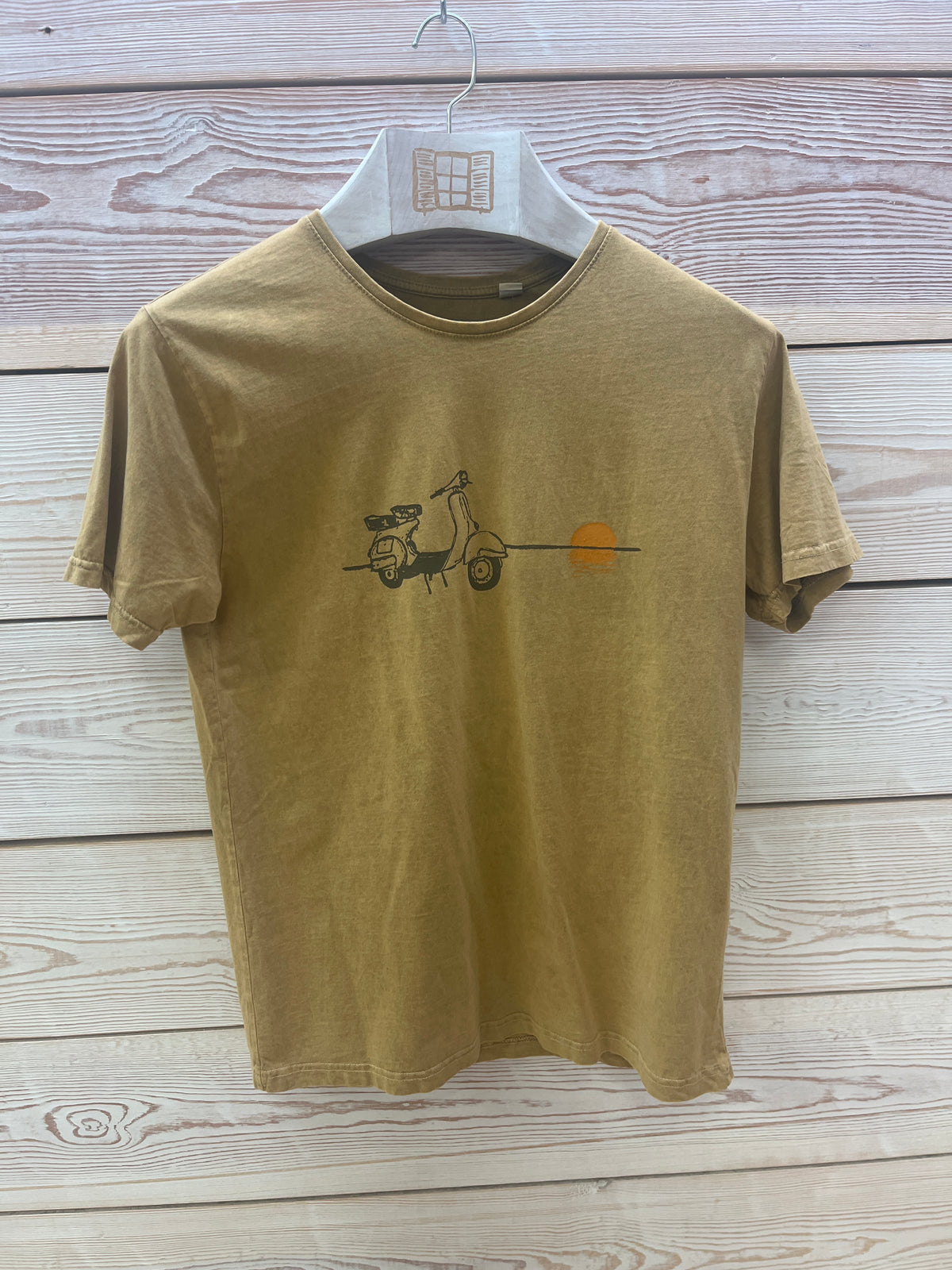 Camiseta manga corta Hombre Outlet talla M color Mostaza