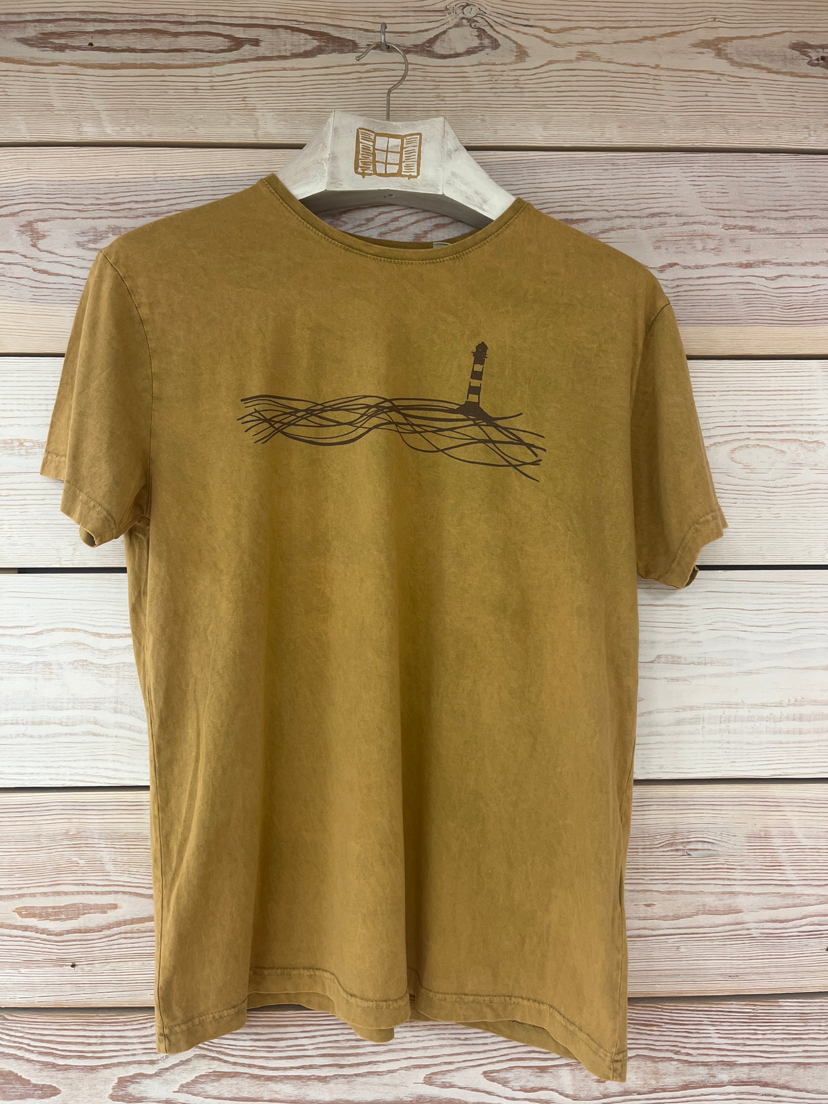 Camiseta manga corta Hombre Outlet talla L color Mostaza