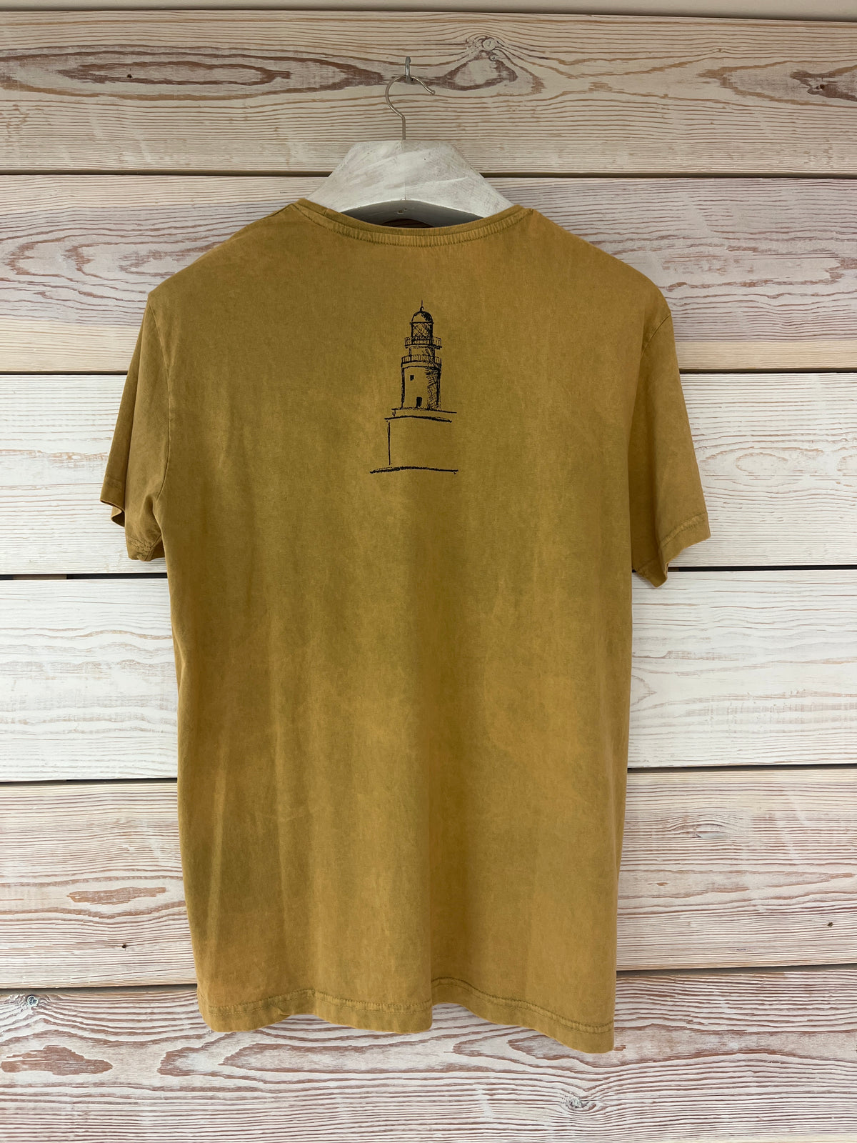 Camiseta manga corta Hombre Outlet talla L color Mostaza